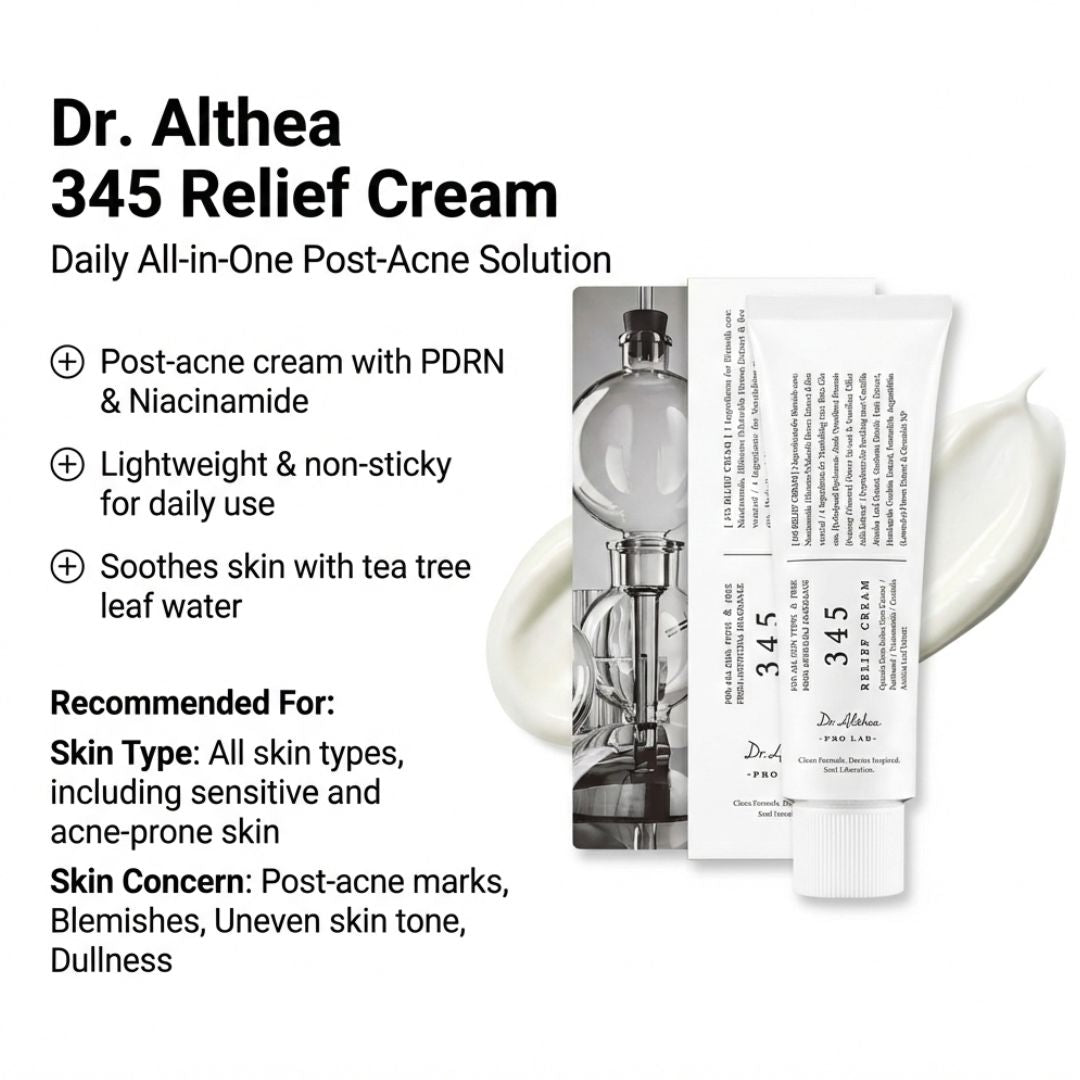 Dr. Althea 345 Relief Cream 50ml – Soothing Barrier Repair Gel-Cream for Acne-Prone & Sensitive Skin
