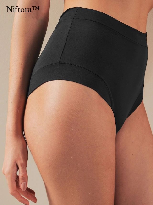 Niftora™ Black High-Rise Seamless Knickers