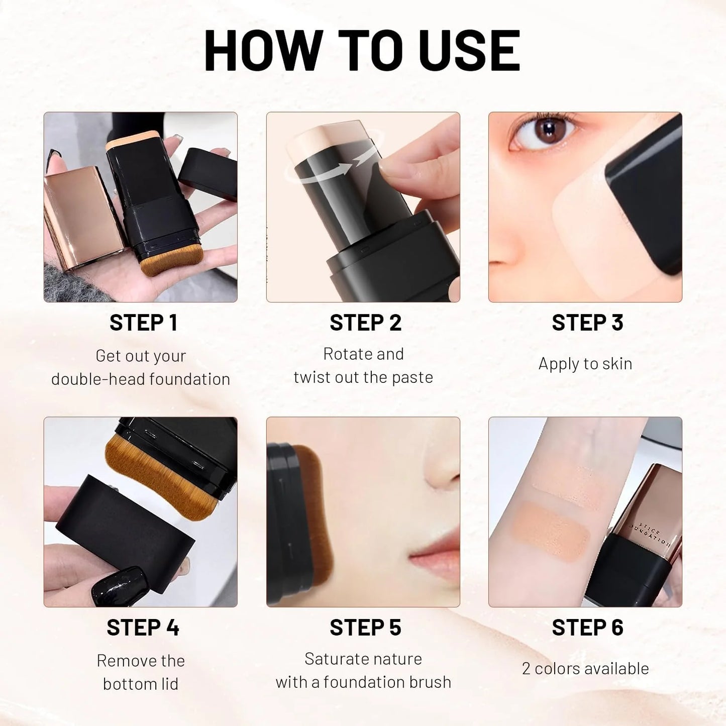 2-in-1 dual action Foundation Stick™